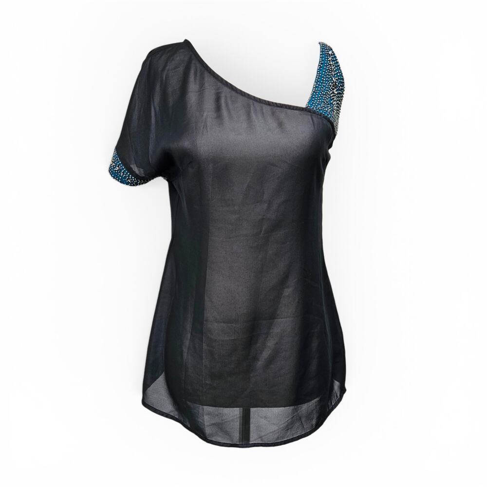 Euro Top One-Shoulder Semi Sheer - Size Small